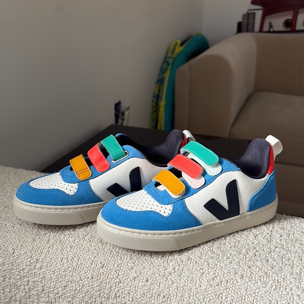 Veja Kids' Sneakers with Blue, Green, and Red Accents